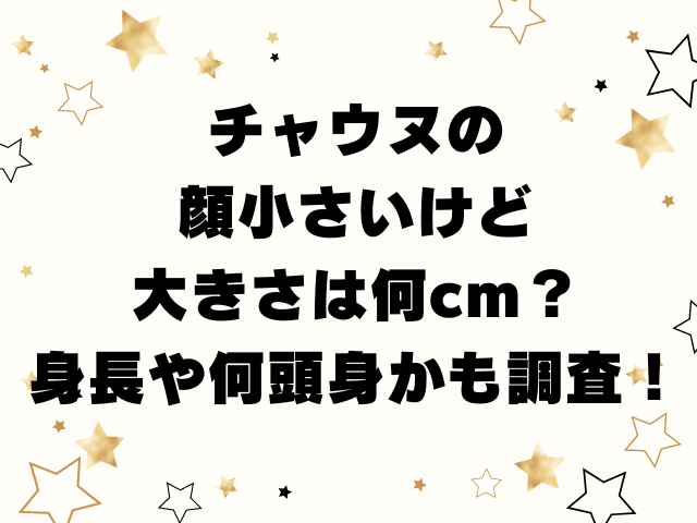 チャウヌの顔小さいけど大きさは何cm？身長や何頭身かも調査！